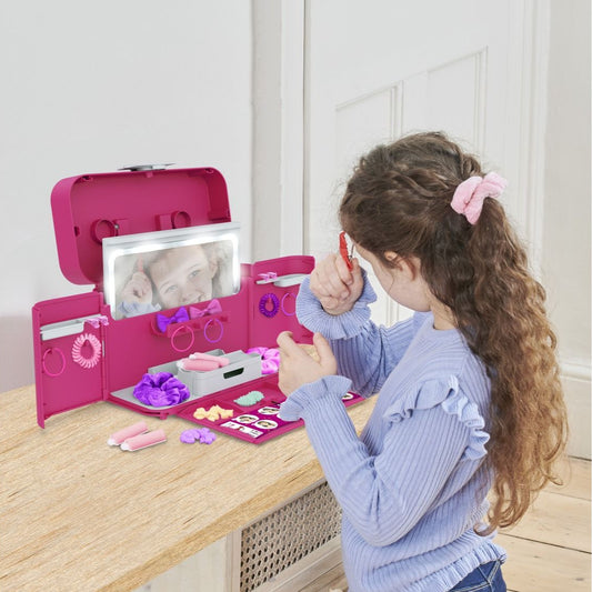 girl playing with ultimate styling case