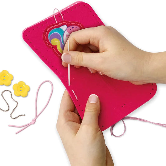 and sewing unicorn purse 