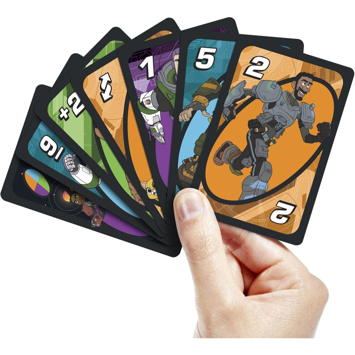 buzz lightyear uno cards in hand 