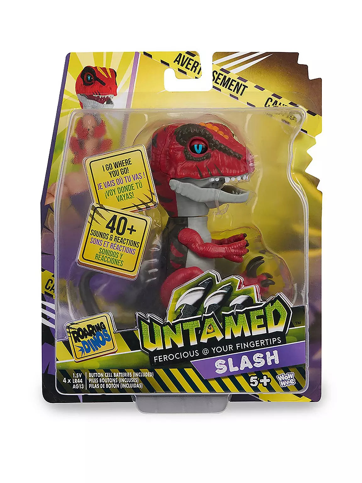 red dinosaur toy in packaging 