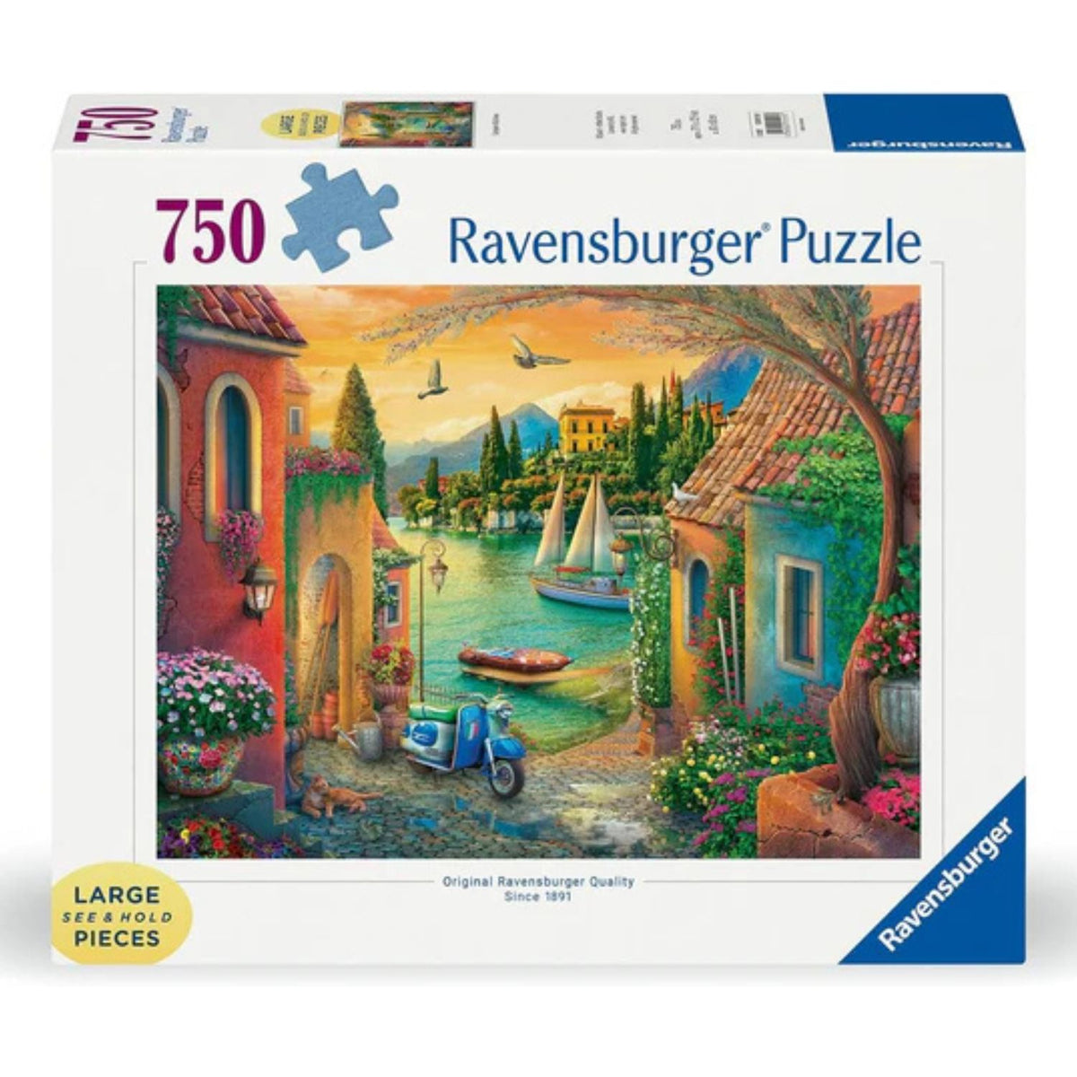 villas by the sea 750 piece puzzle box 