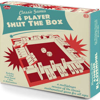 wooden shut the box game in packaging 