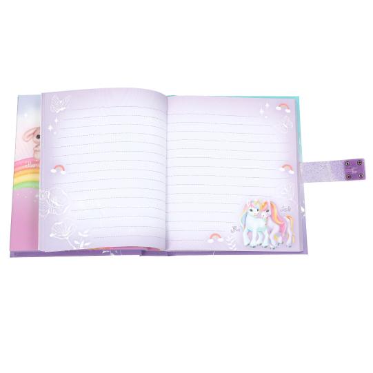 lined paper of electronic unicorn diary 