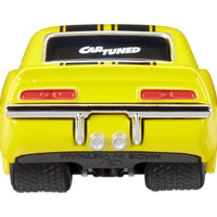 Rear spoiler and taillights of a 1969 Camaro model