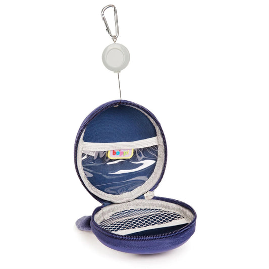 Inside Boppi Tiny Trekker Keychain Pouch Penguin Blue