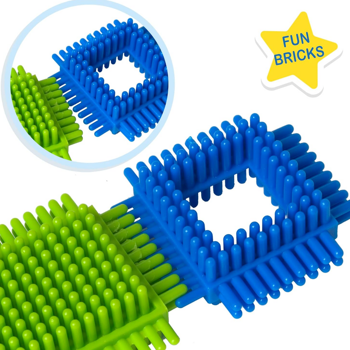 CocoMelon Fun Bricks Train Kit features