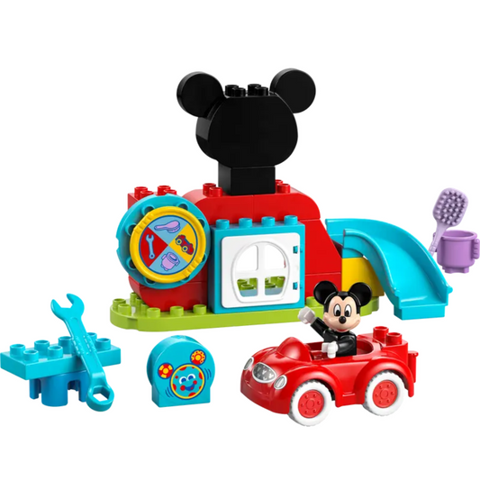 LEGO DUPLO Mickey Mouse Clubhouse & Car toy set for toddlers.