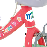 Adjustable Peppa Pig 12" Bike with removable stabilizers for growing kids.