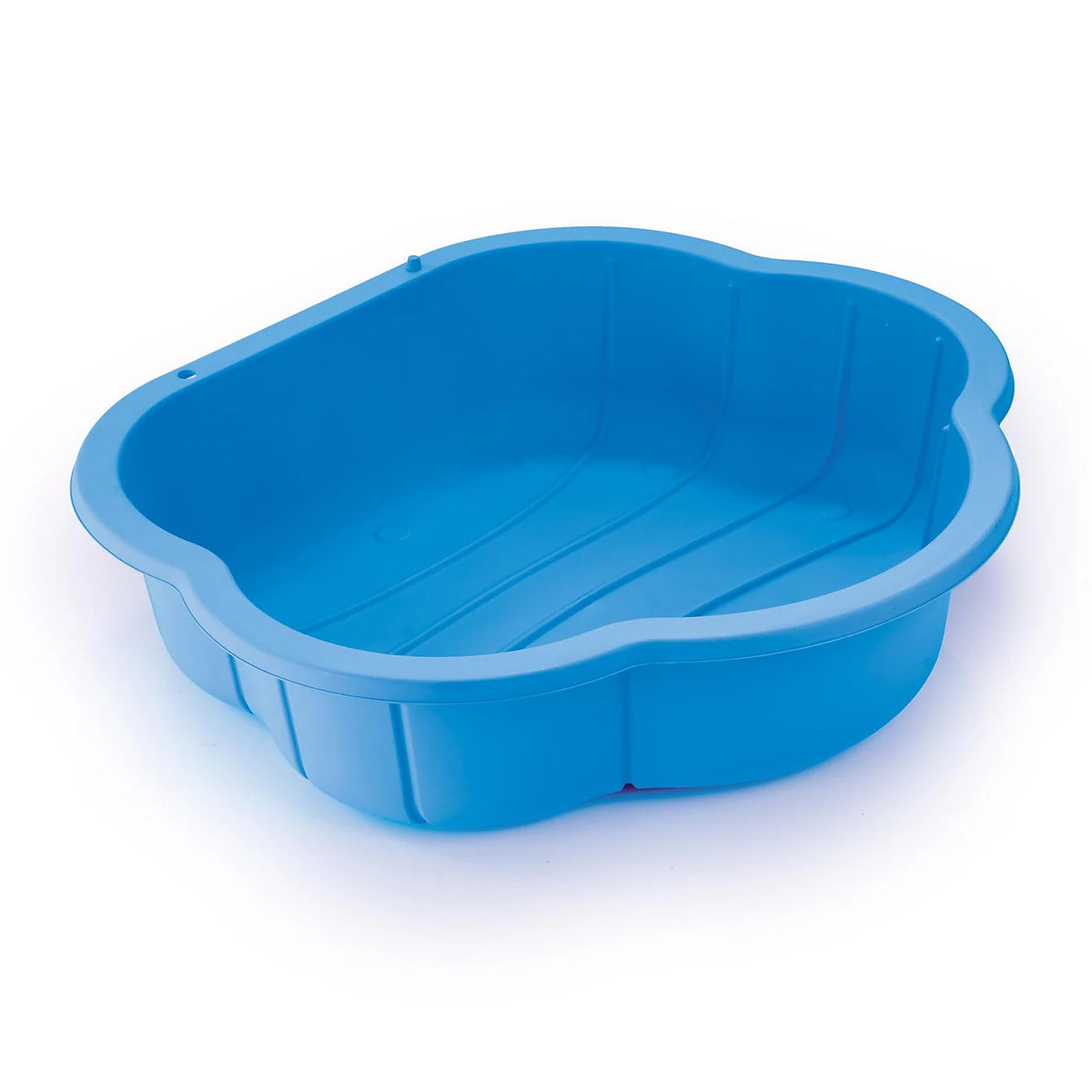 Blue plastic sand mold on a white background