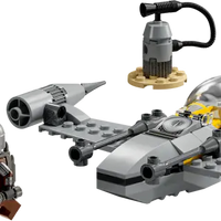 LEGO Star Wars 75410 N-1 Starfighter with Mando, Grogu, and R4-D4.