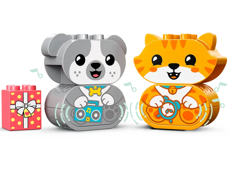 LEGO DUPLO 10977 My First Puppy & Kitten toy set with rolling ring.