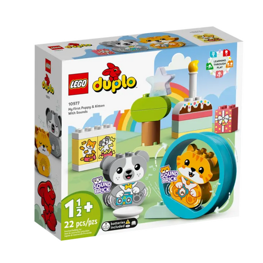 Packaging of LEGO DUPLO 10977 My First Puppy & Kitten set.