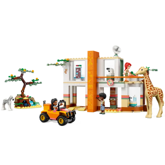 LEGO Friends 41717 Mia’s Wildlife Rescue set with zebra and giraffe.