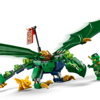 LEGO NINJAGO dragon toy in an action pose with minifigures.