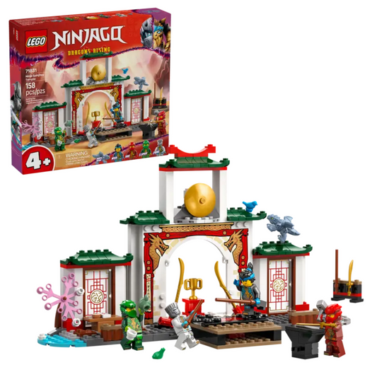 LEGO NINJAGO 71831 Ninja Spinjitzu Temple playset with minifigures and accessories.