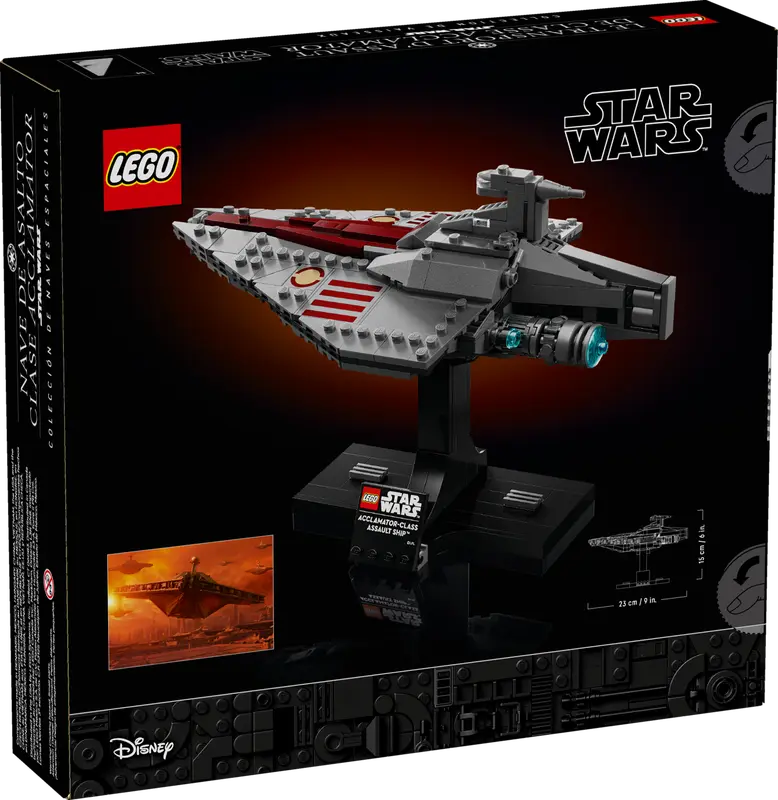 LEGO Star Wars Acclamator-Class Assault Ship™ set box and content unboxed.