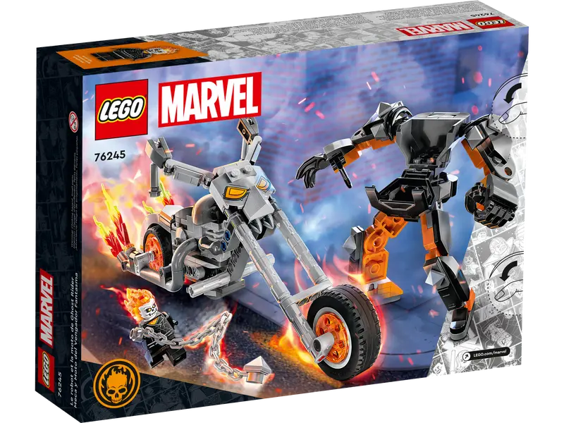 LEGO Ghost Rider Mech with chain accessory and motorbike