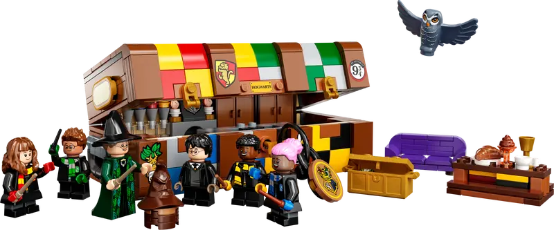 Great Hall feast scene using LEGO Hogwarts Magical Trunk accessories