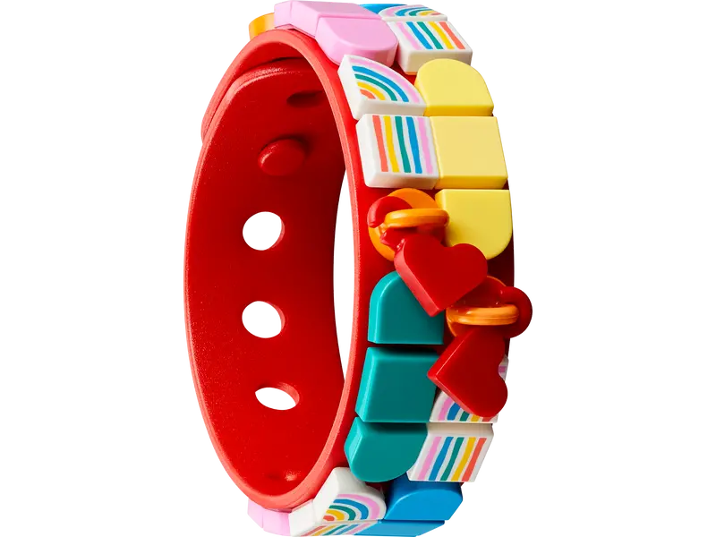 LEGO DOTS bracelet set with vibrant rainbow-themed tiles.