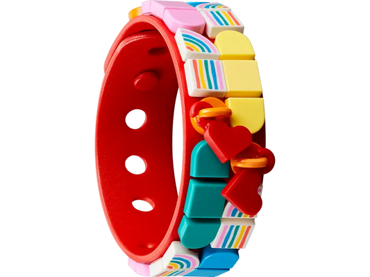 LEGO DOTS bracelet set with vibrant rainbow-themed tiles.