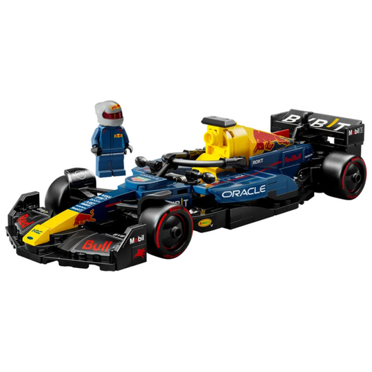 LEGO Technic Oracle Red Bull Racing RB20 F1 Car model, fully assembled.