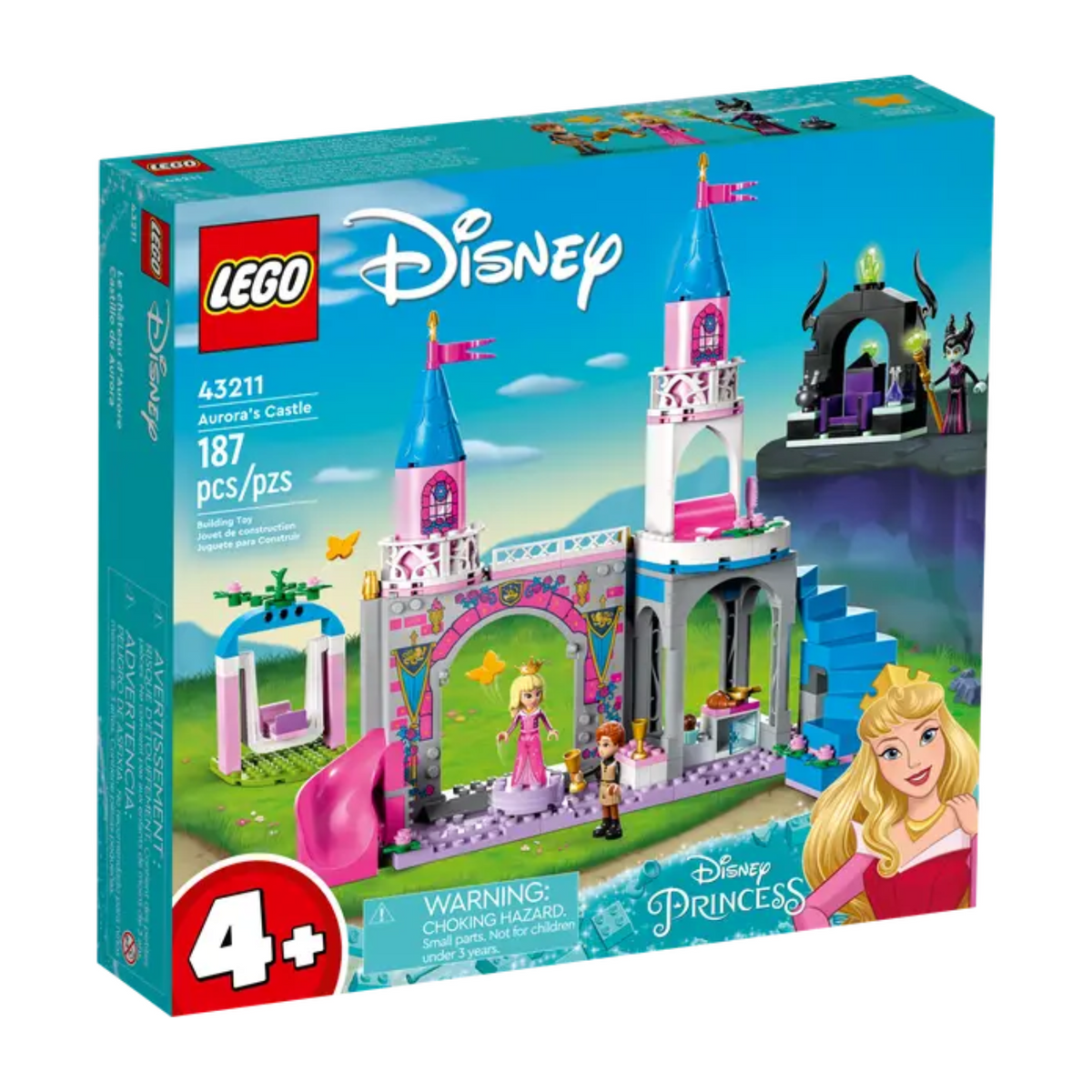 LEGO 43211 Aurora’s Castle – Disney Princess playset with minifigures.