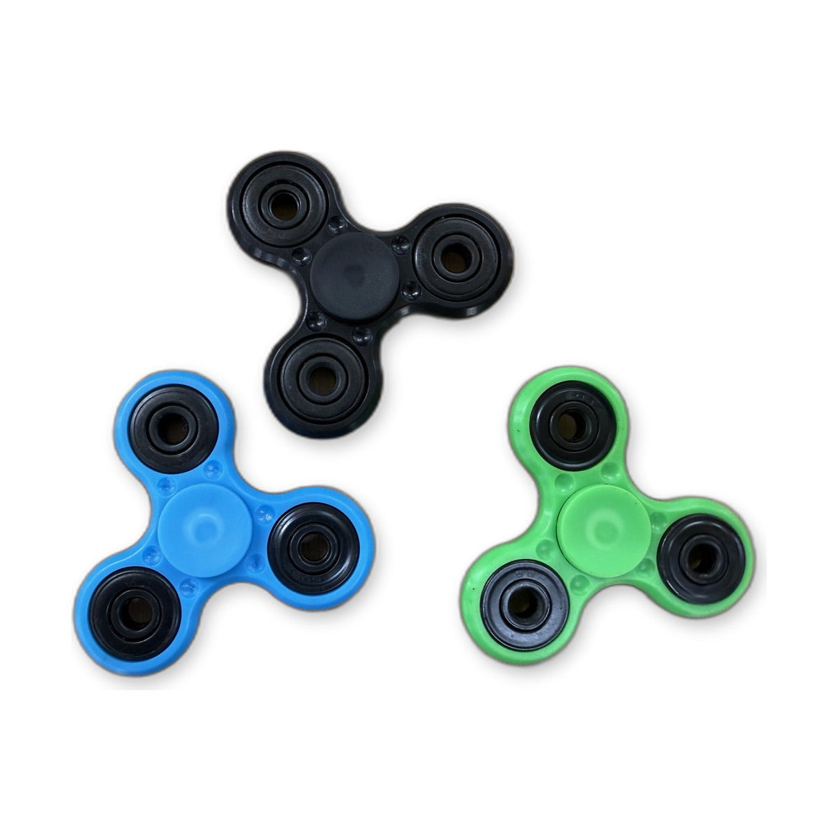 Ultra Spinner fidget spinners in blue, black and green
