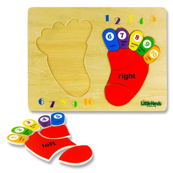 Little Hands Wooden Education Toy - Counting My Feet Puzzle