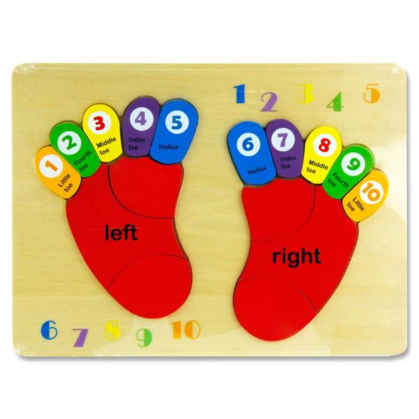 Little Hands Wooden Education Toy - Counting My Feet Puzzle