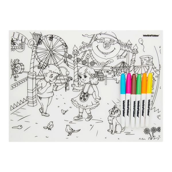 World Of Colour Wipe Mat With Markers - Park