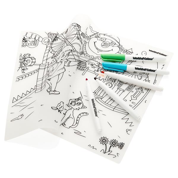 World Of Colour Wipe Mat With Markers - Park