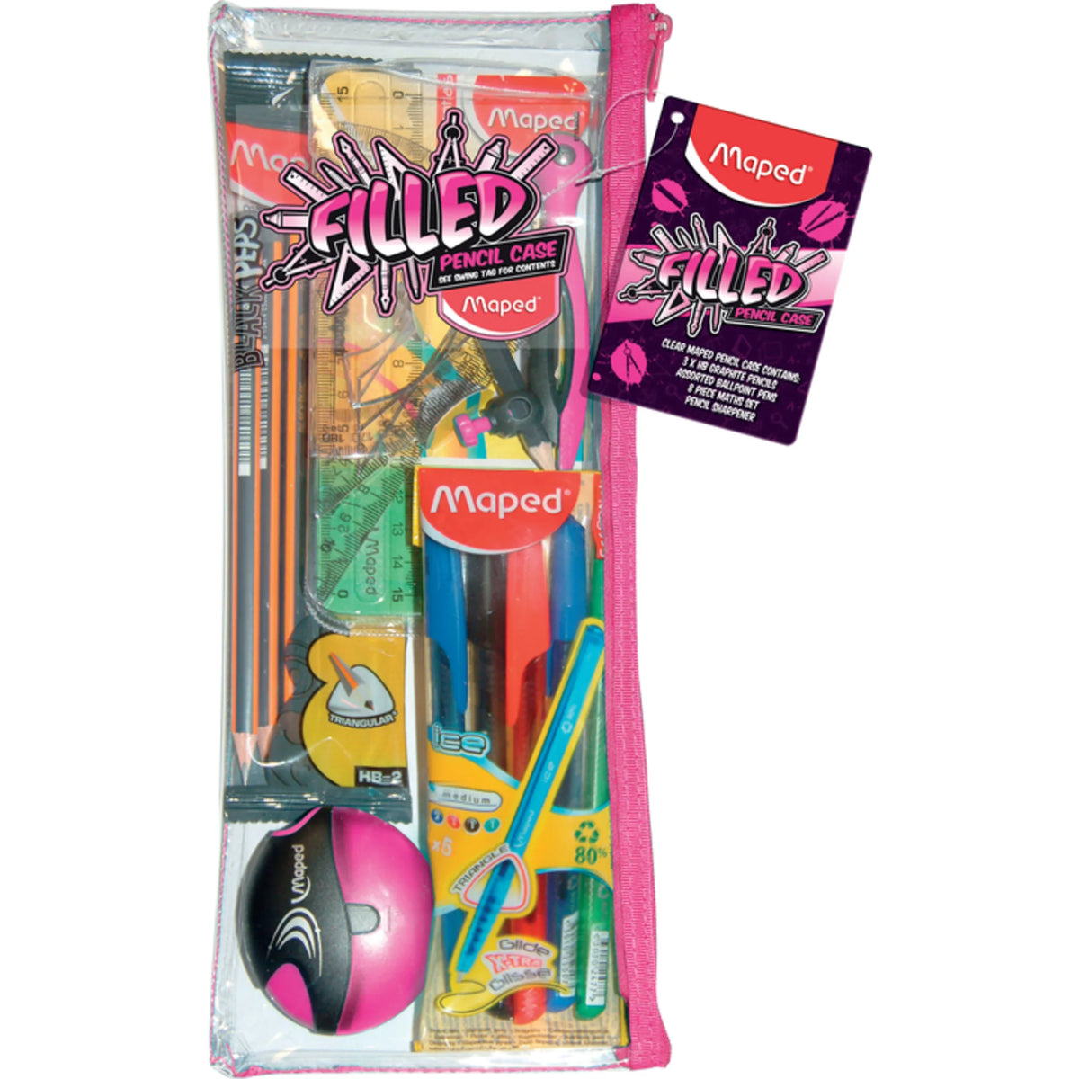 Maped Filled Pencil Case Clear Assortment