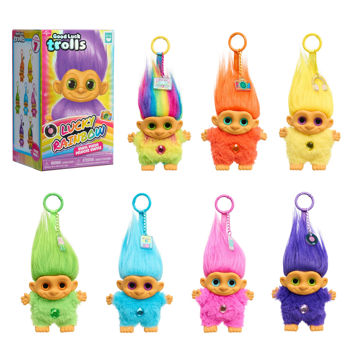 Happy Haul Good Luck Trolls vinyl plush clip-on blind box