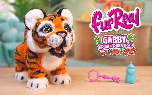 FurReal Gabby the Grow and Roar Tiger interactive plush tiger cub