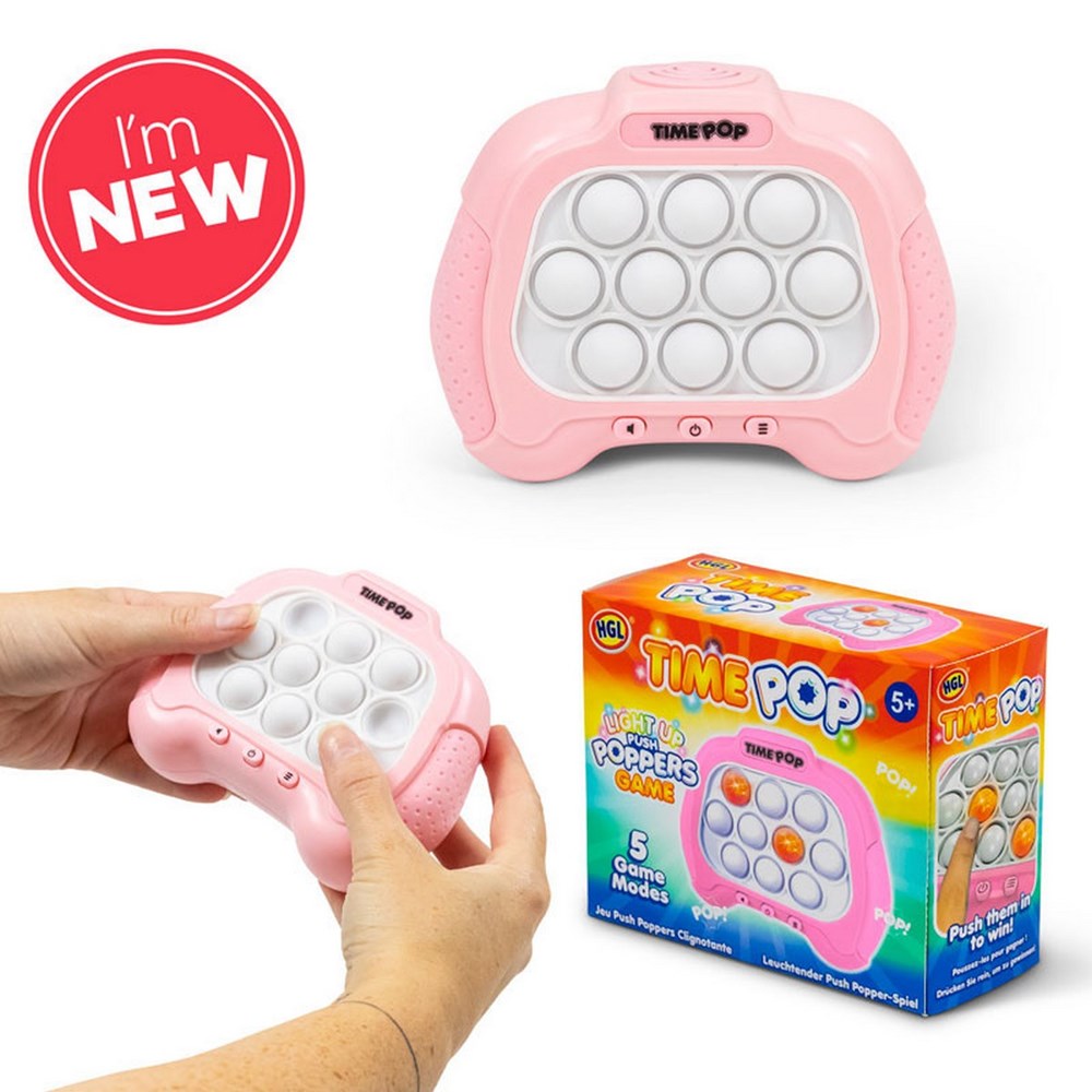 Time Pop Light Up Push Popper Game Pink