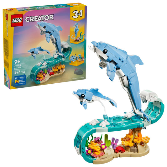 Toys at Foys - LEGO Creator 3in1 31385 Sea Animals: Beautiful Dolphins - built model and box