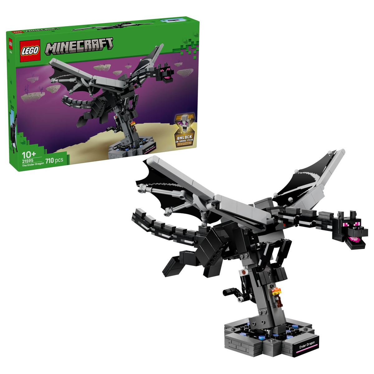 Toys at Foys - LEGO Minecraft 21595 The Ender Dragon - built model and box