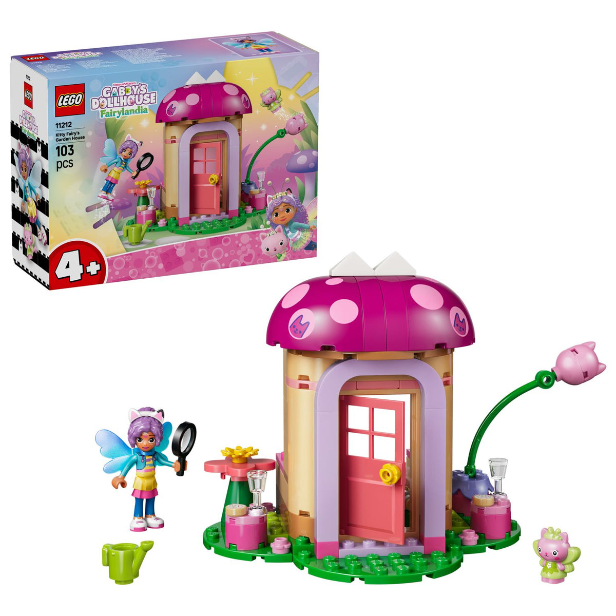 Toys at Foys - LEGO Gabby's Dollhouse 11212 Kitty Fairy's Garden House - built model and box