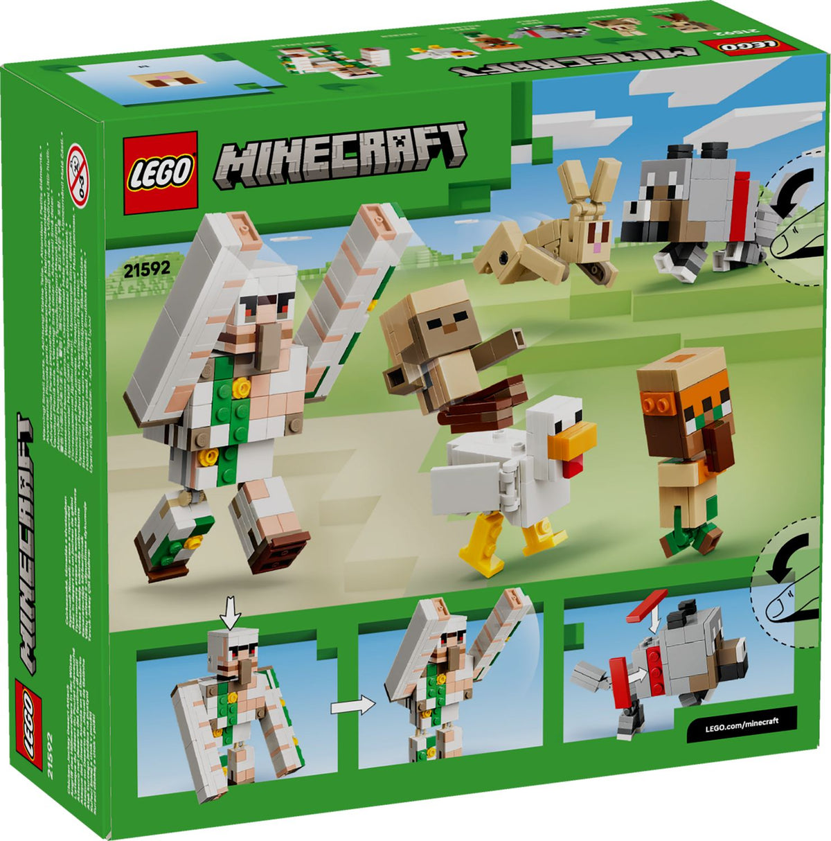 Toys at Foys - LEGO Minecraft 21592 Chicken Jockey Desert Attack - box back