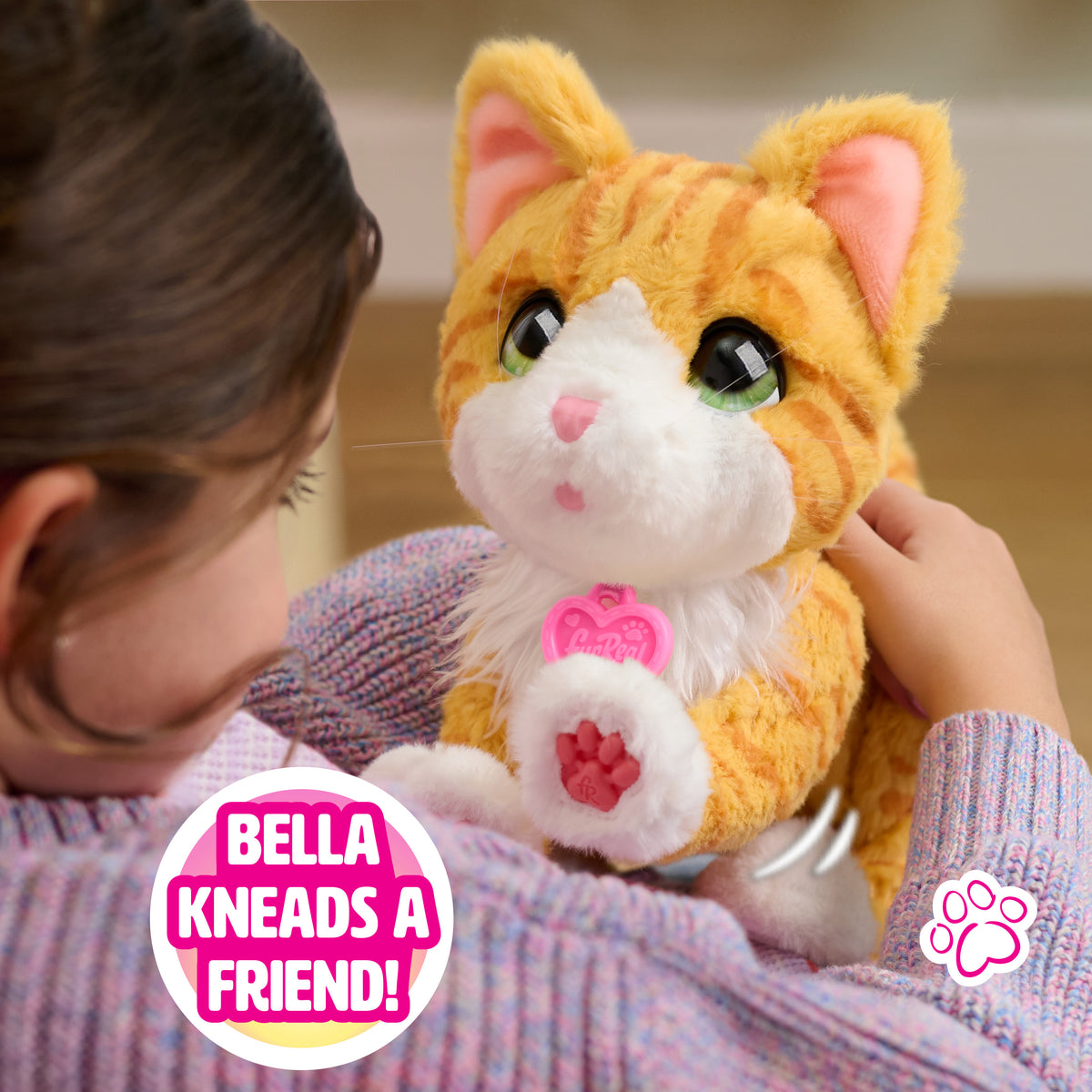 FurReal Bella the Biscuit-Making Kitty interactive orange and white plush cat – view 4