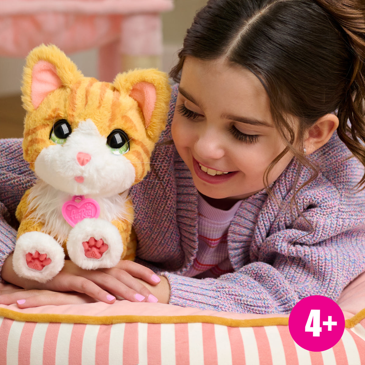 FurReal Bella the Biscuit-Making Kitty interactive orange and white plush cat – view 2