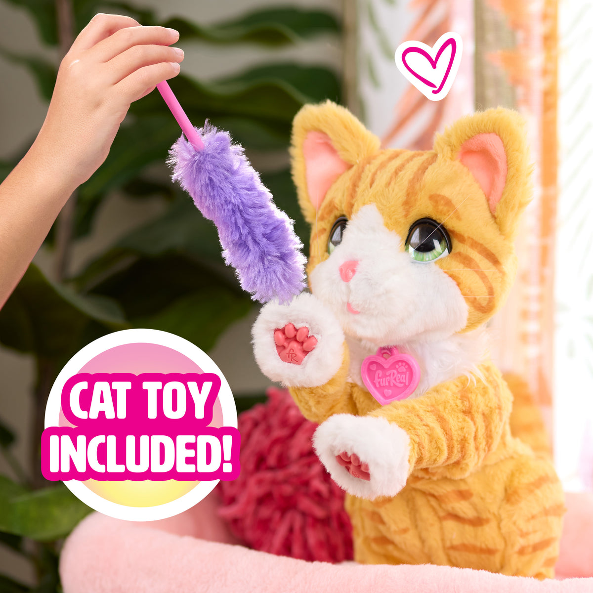 FurReal Bella the Biscuit-Making Kitty interactive orange and white plush cat – view 5