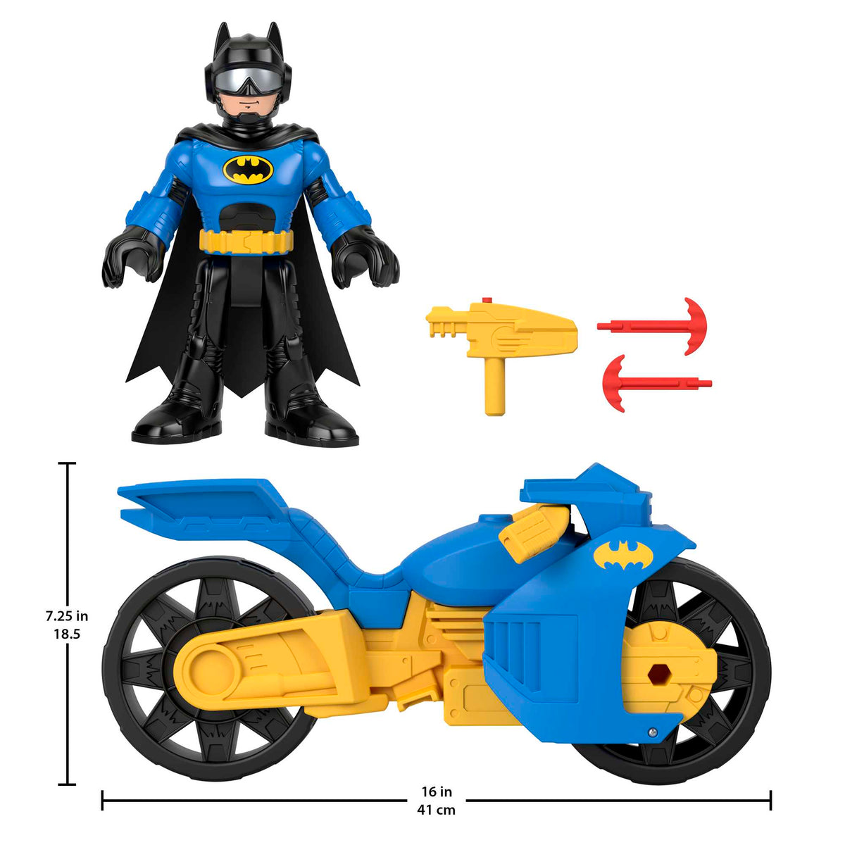 Imaginext DC Super Friends Batcyle XL & Batman