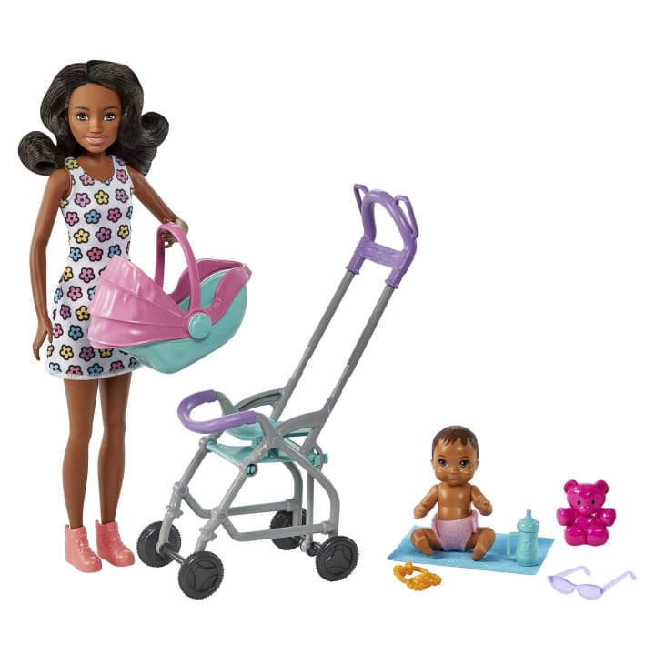 Barbie Skipper Babysitter Rocking Stroller Playset