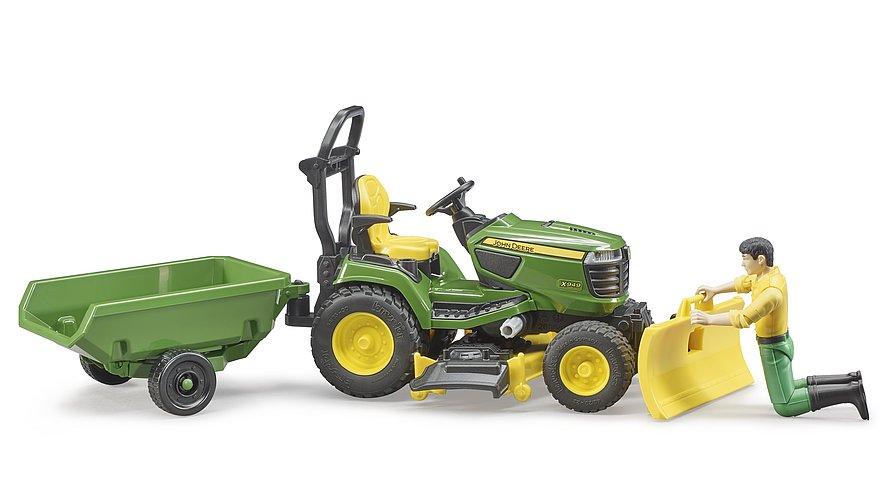 John Deere Mower With Trailer And Man