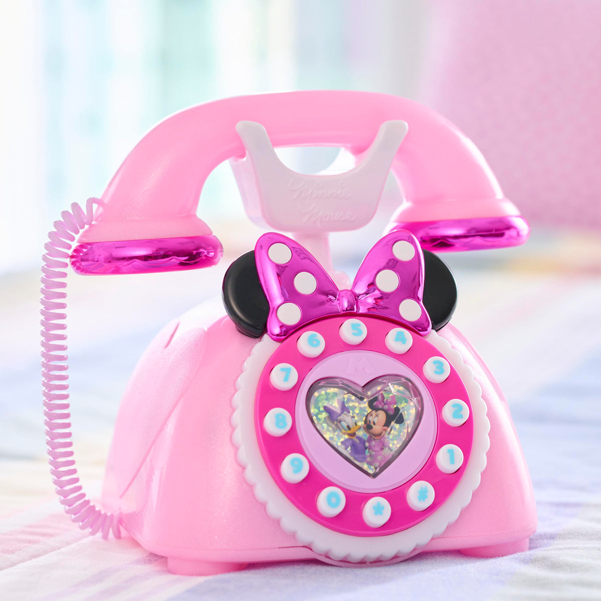 Disney Junior Minnie Mouse Ring Me iridescent pink rotary style toy phone – view 5