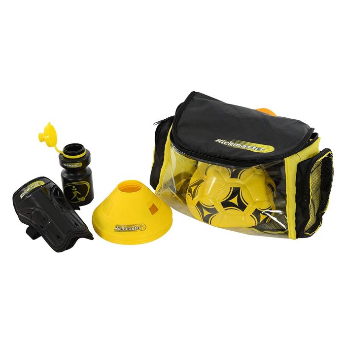 Kickmaster Black and Yellow Backpack Training Football Set