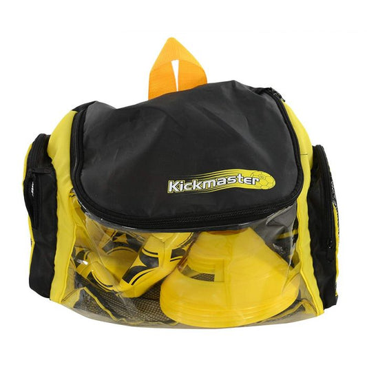 Kickmaster Black and Yellow Backpack Training Football Set