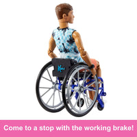 Barbie Fashionista Ken Brunette Hair Doll With Wheelchair And Ramp