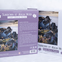 Gosling Games Sundown at Malin Head 1000 piece jigsaw puzzle showing sunset over the Donegal coast – detail 1